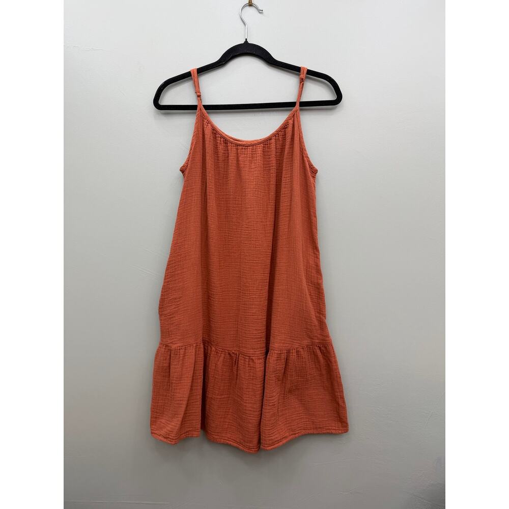Universal Thread Cotton Gauze Swing Dress Rust Boho Small - Picture 2 of 5